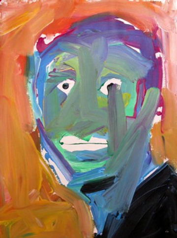 Cabeza en verde - 50x67cm -Acrílico Lienzo- 2007